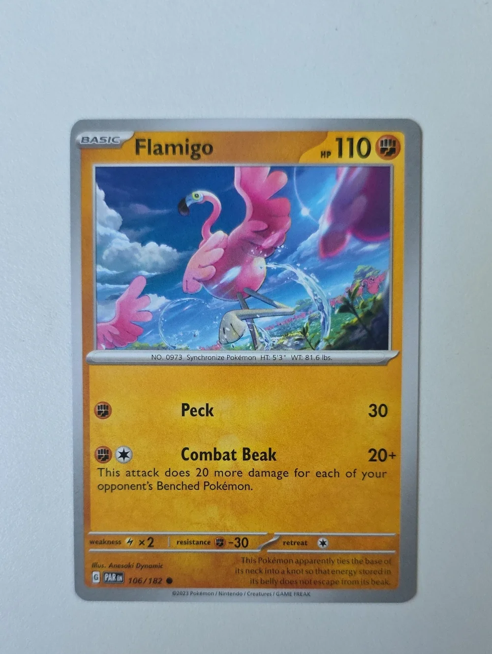 Pokemon Flamigo Trading Card